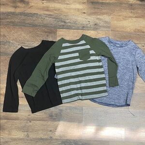 New Mix Kids Long Sleeve Shirt Trio - Black, Green, and Gray